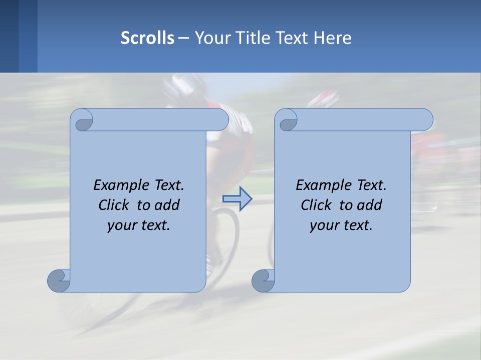 A Group Of People Riding Bikes Down A Street PowerPoint Template
