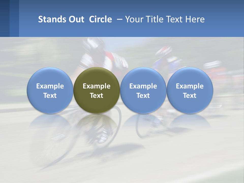 A Group Of People Riding Bikes Down A Street PowerPoint Template