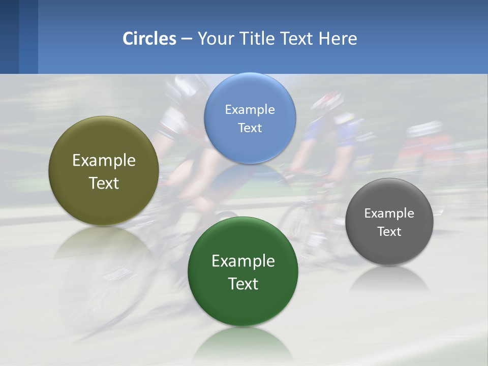 A Group Of People Riding Bikes Down A Street PowerPoint Template