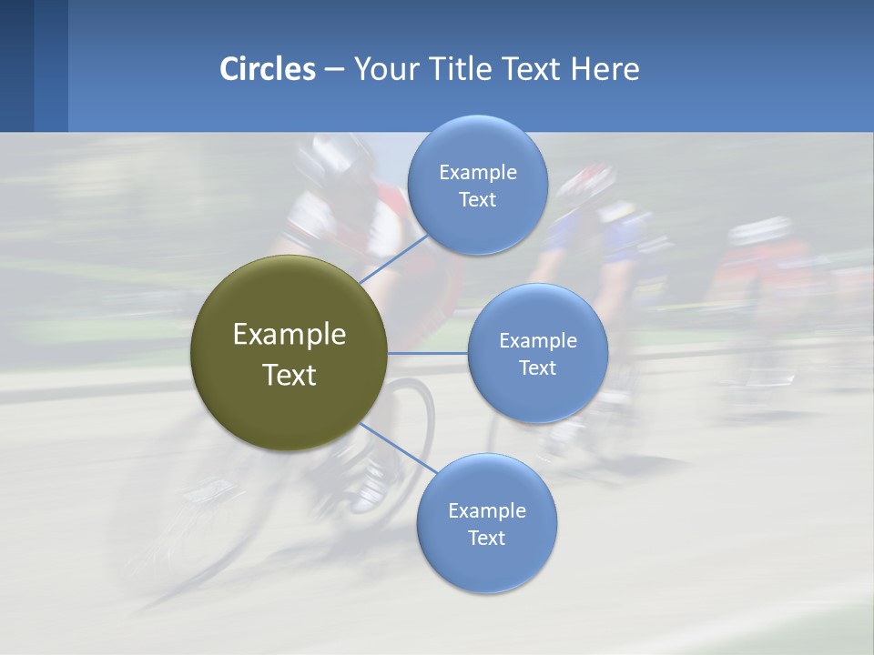 A Group Of People Riding Bikes Down A Street PowerPoint Template