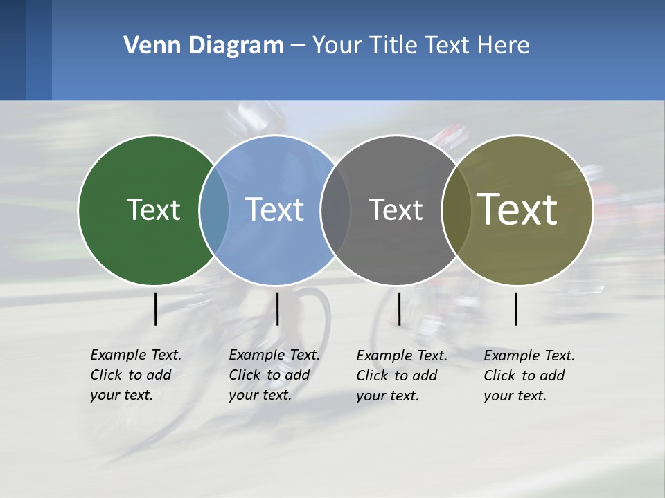 A Group Of People Riding Bikes Down A Street PowerPoint Template