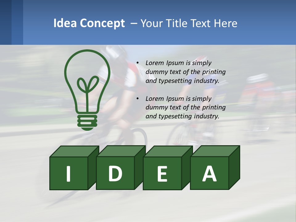 A Group Of People Riding Bikes Down A Street PowerPoint Template