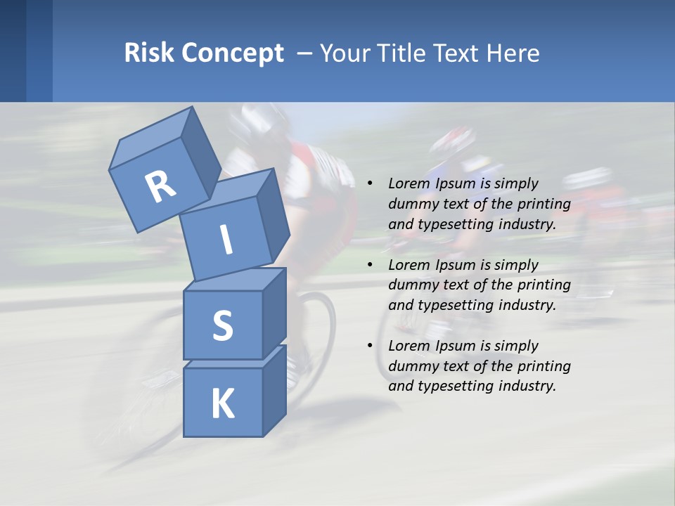 A Group Of People Riding Bikes Down A Street PowerPoint Template