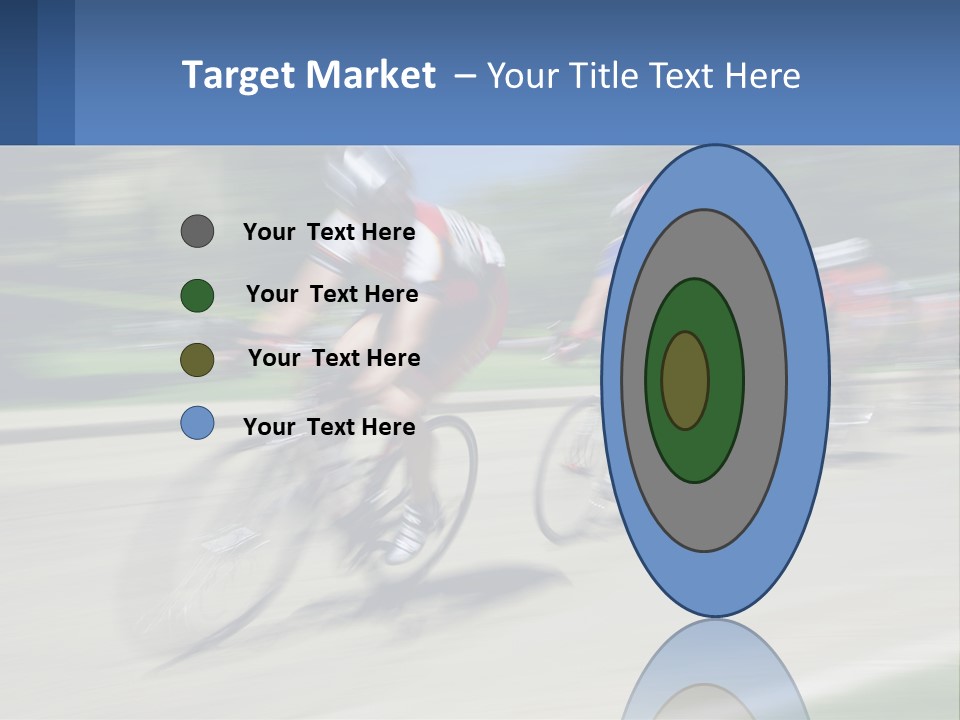 A Group Of People Riding Bikes Down A Street PowerPoint Template