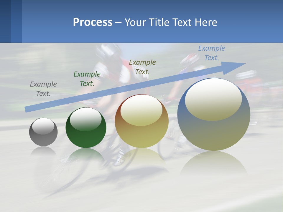 A Group Of People Riding Bikes Down A Street PowerPoint Template