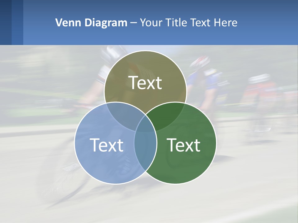 A Group Of People Riding Bikes Down A Street PowerPoint Template