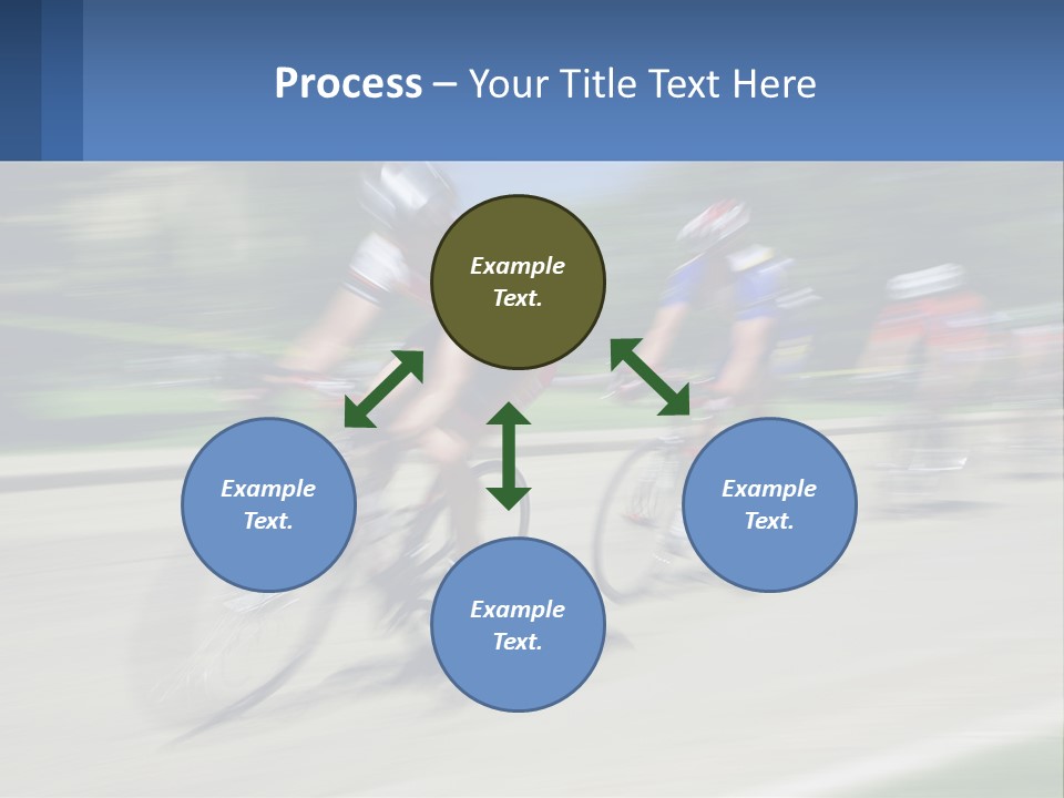 A Group Of People Riding Bikes Down A Street PowerPoint Template