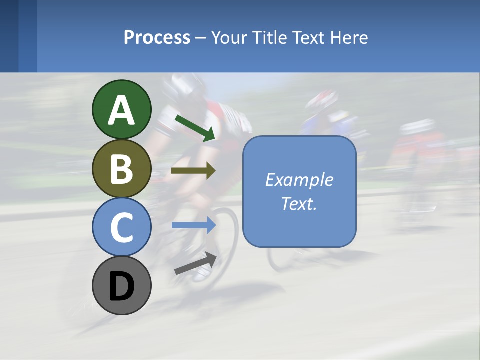 A Group Of People Riding Bikes Down A Street PowerPoint Template