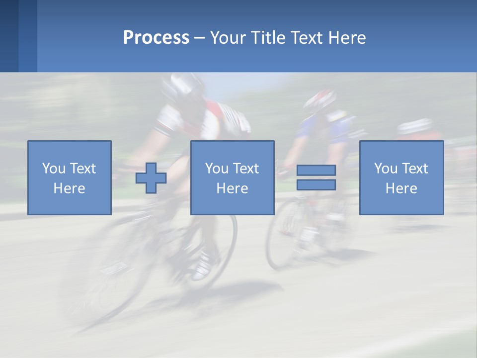 A Group Of People Riding Bikes Down A Street PowerPoint Template