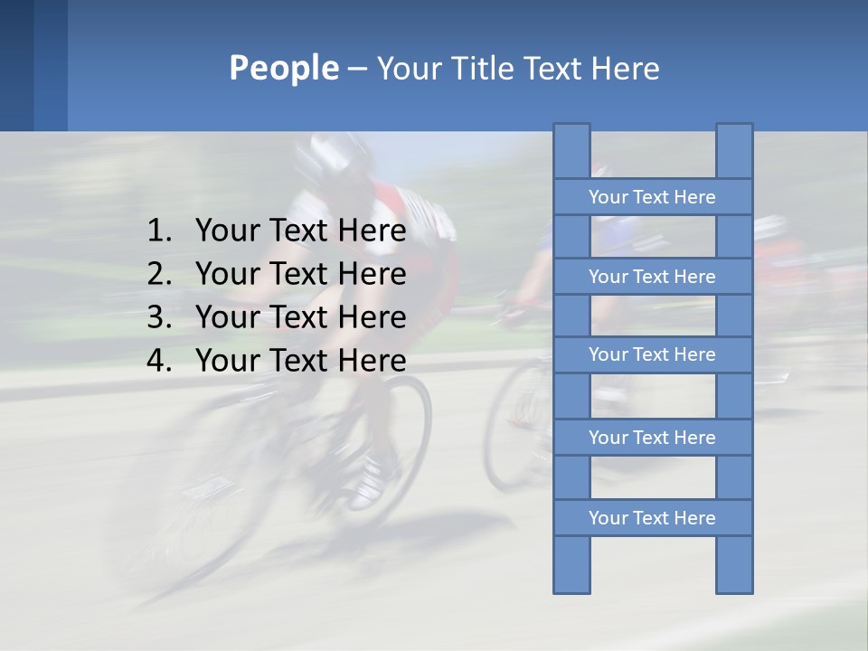 A Group Of People Riding Bikes Down A Street PowerPoint Template