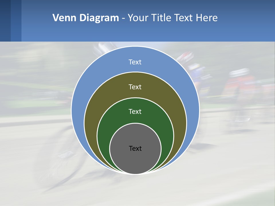 A Group Of People Riding Bikes Down A Street PowerPoint Template