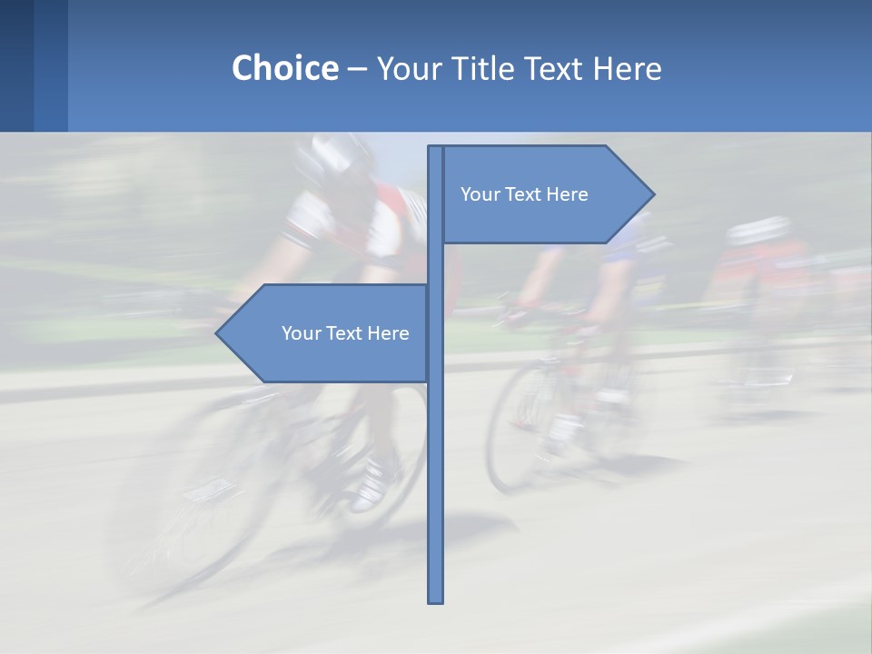 A Group Of People Riding Bikes Down A Street PowerPoint Template