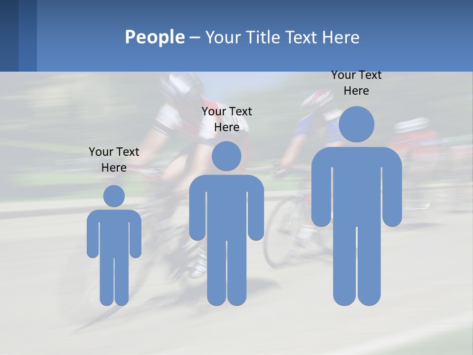 A Group Of People Riding Bikes Down A Street PowerPoint Template