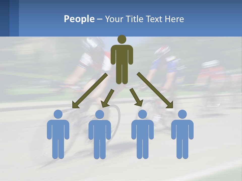 A Group Of People Riding Bikes Down A Street PowerPoint Template