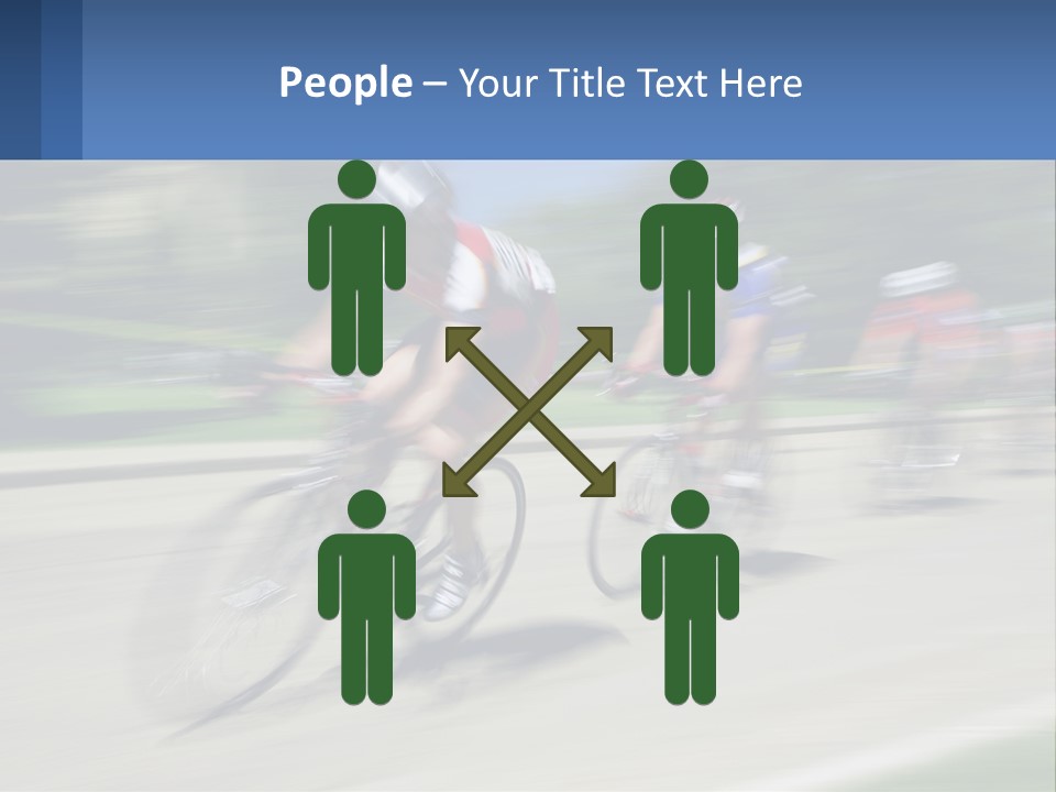 A Group Of People Riding Bikes Down A Street PowerPoint Template