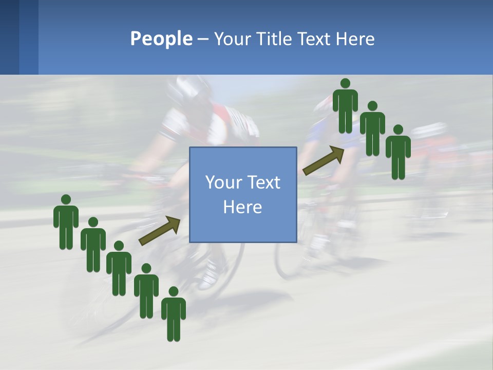 A Group Of People Riding Bikes Down A Street PowerPoint Template