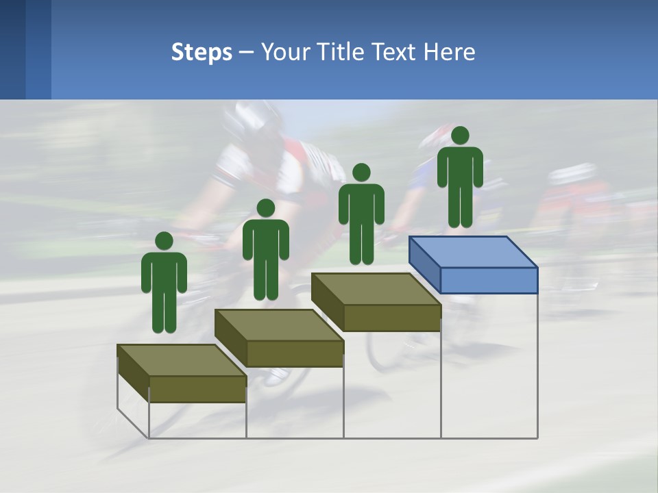 A Group Of People Riding Bikes Down A Street PowerPoint Template