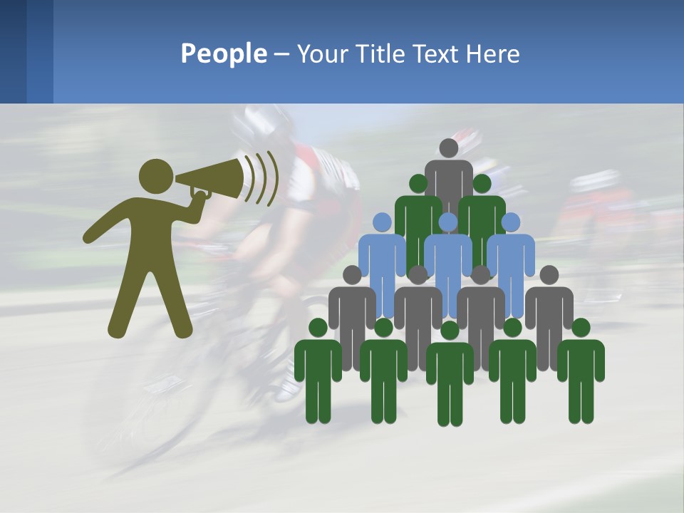 A Group Of People Riding Bikes Down A Street PowerPoint Template