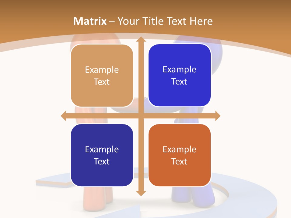 Two Orange And Blue People Shaking Hands Powerpoint Template PowerPoint Template