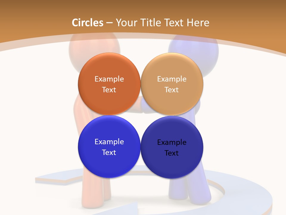 Two Orange And Blue People Shaking Hands Powerpoint Template PowerPoint Template