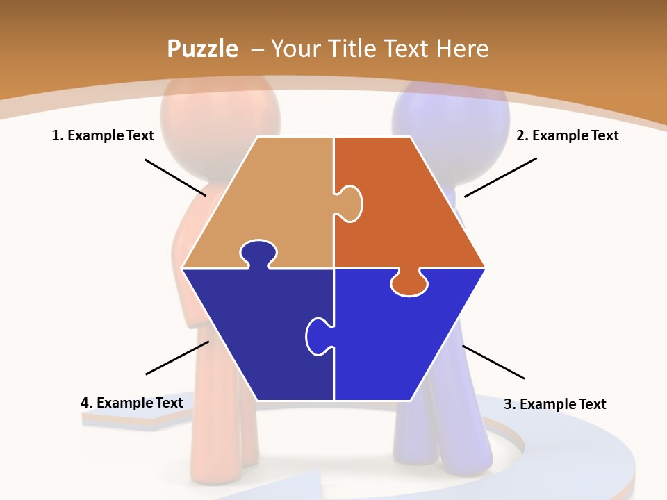 Two Orange And Blue People Shaking Hands Powerpoint Template PowerPoint Template