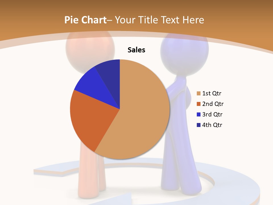 Two Orange And Blue People Shaking Hands Powerpoint Template PowerPoint Template