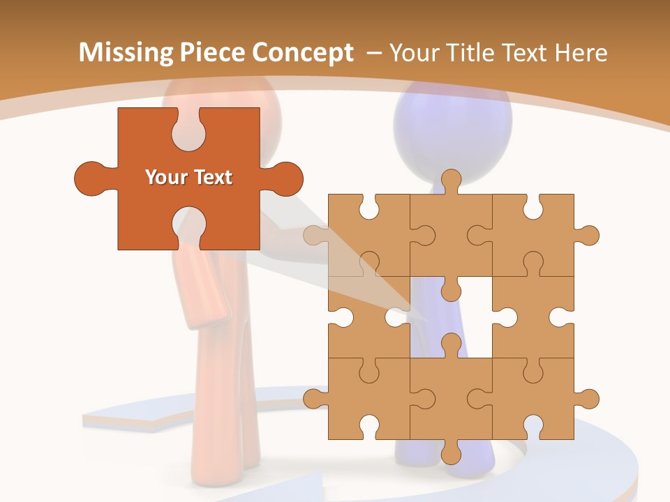 Two Orange And Blue People Shaking Hands Powerpoint Template PowerPoint Template