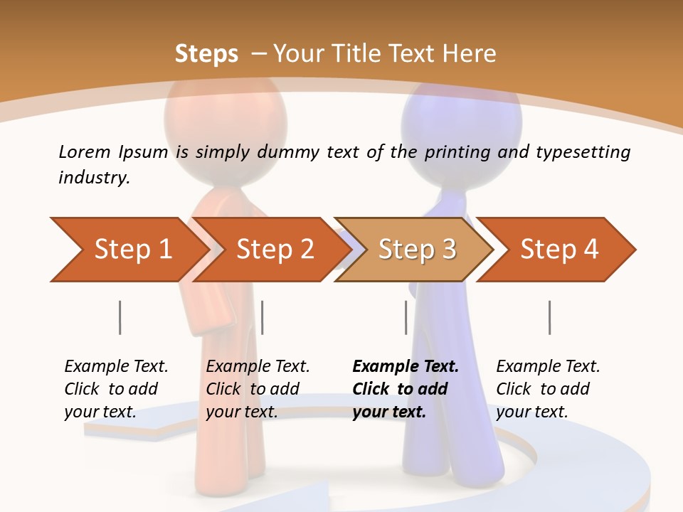 Two Orange And Blue People Shaking Hands Powerpoint Template PowerPoint Template