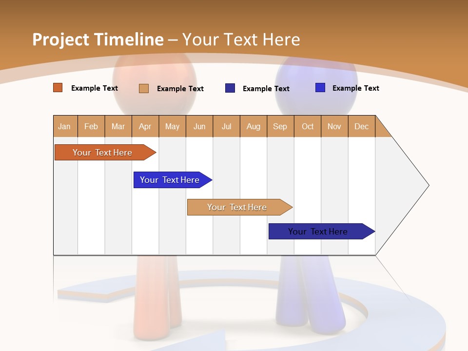 Two Orange And Blue People Shaking Hands Powerpoint Template PowerPoint Template