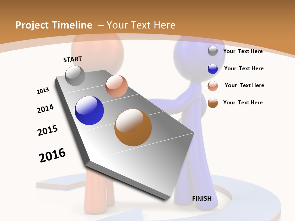 Two Orange And Blue People Shaking Hands Powerpoint Template PowerPoint Template