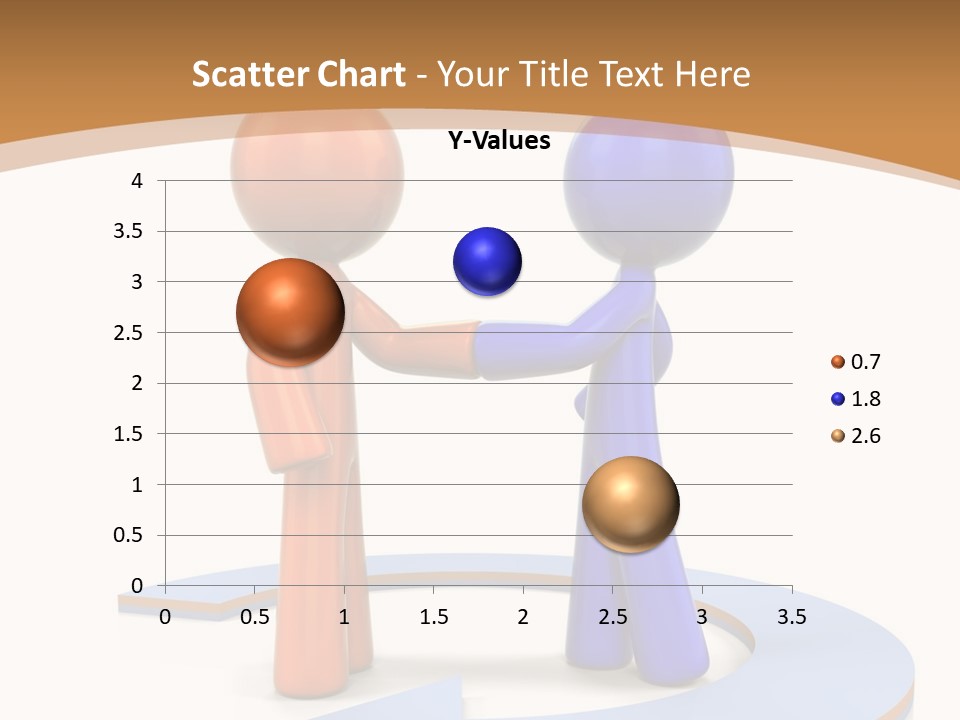 Two Orange And Blue People Shaking Hands Powerpoint Template PowerPoint Template