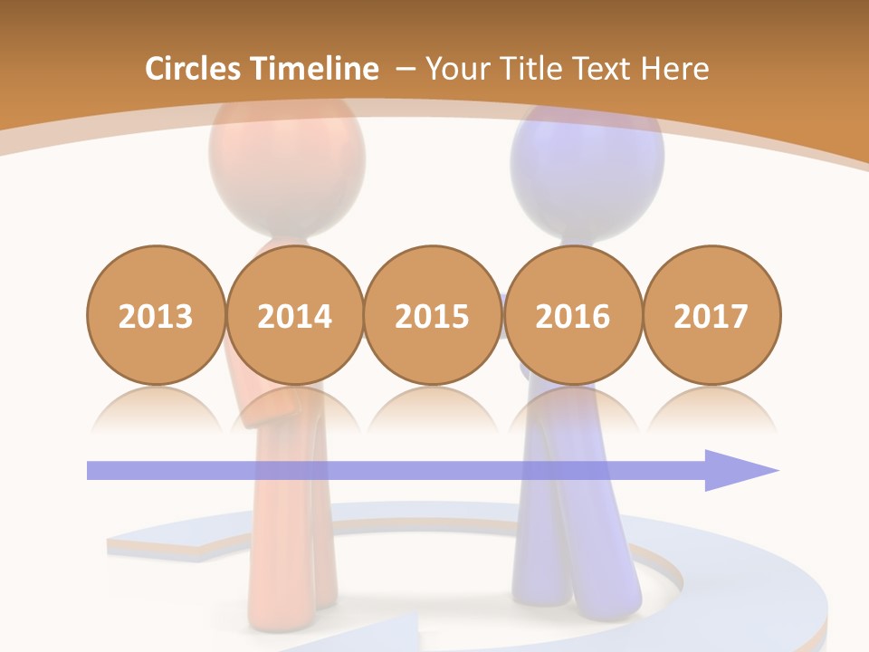 Two Orange And Blue People Shaking Hands Powerpoint Template PowerPoint Template