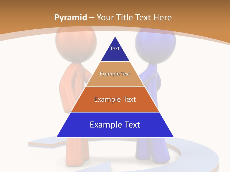 Two Orange And Blue People Shaking Hands Powerpoint Template PowerPoint Template