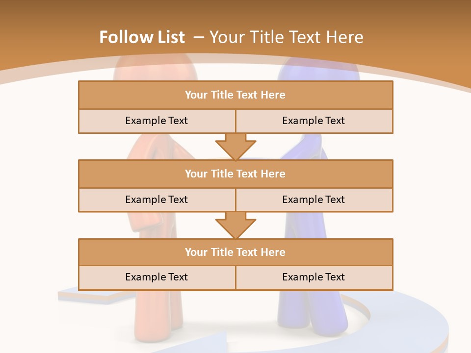 Two Orange And Blue People Shaking Hands Powerpoint Template PowerPoint Template