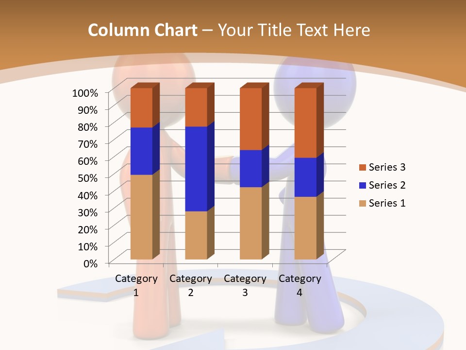 Two Orange And Blue People Shaking Hands Powerpoint Template PowerPoint Template