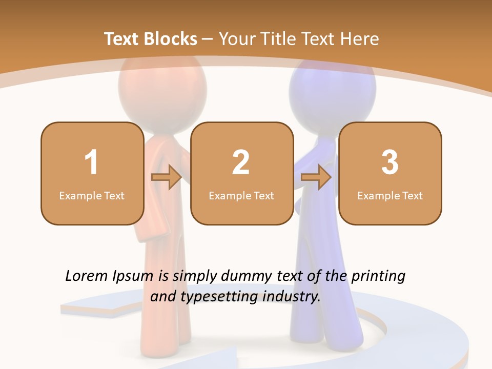 Two Orange And Blue People Shaking Hands Powerpoint Template PowerPoint Template