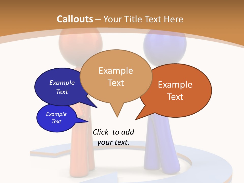 Two Orange And Blue People Shaking Hands Powerpoint Template PowerPoint Template