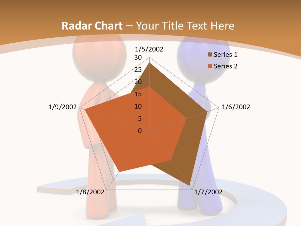 Two Orange And Blue People Shaking Hands Powerpoint Template PowerPoint Template