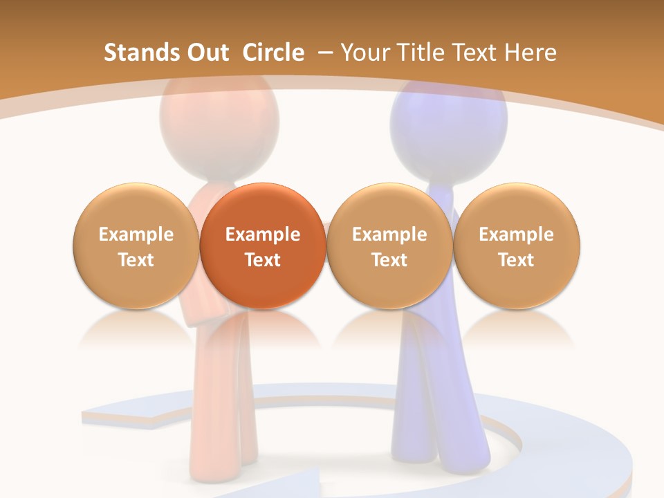 Two Orange And Blue People Shaking Hands Powerpoint Template PowerPoint Template