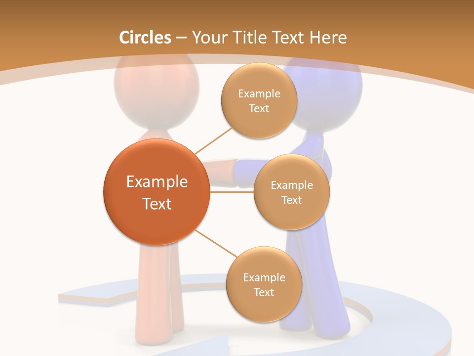 Two Orange And Blue People Shaking Hands Powerpoint Template PowerPoint Template