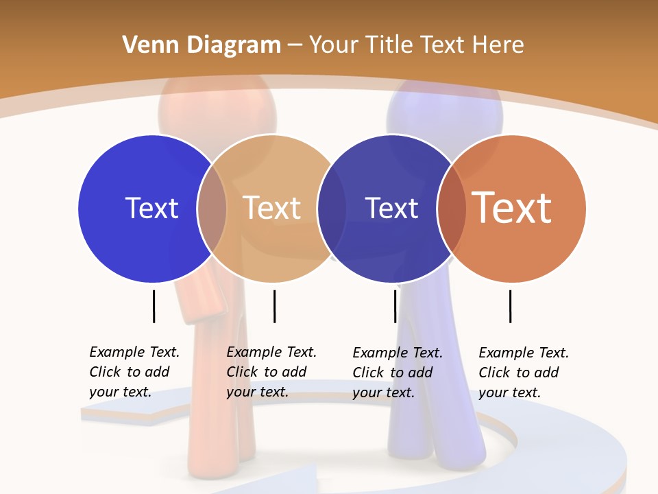 Two Orange And Blue People Shaking Hands Powerpoint Template PowerPoint Template