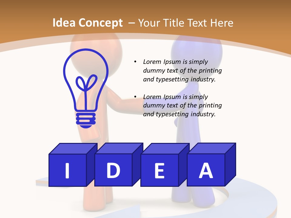 Two Orange And Blue People Shaking Hands Powerpoint Template PowerPoint Template