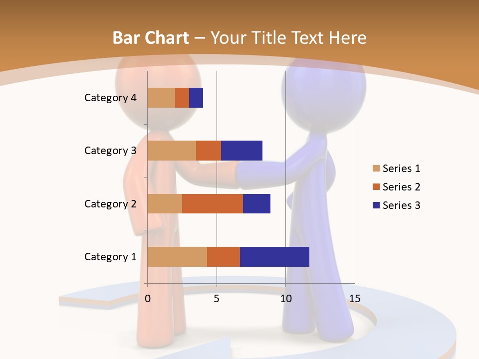 Two Orange And Blue People Shaking Hands Powerpoint Template PowerPoint Template