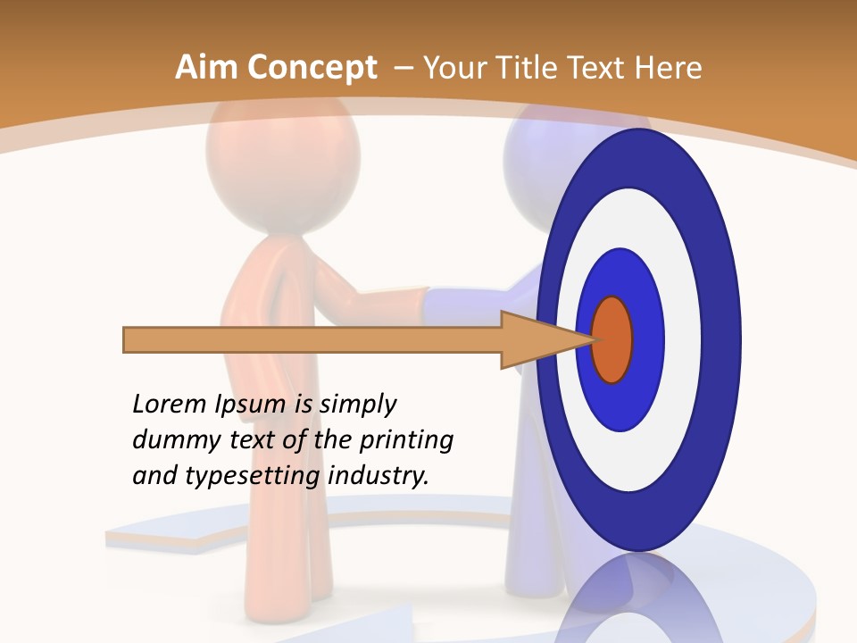 Two Orange And Blue People Shaking Hands Powerpoint Template PowerPoint Template