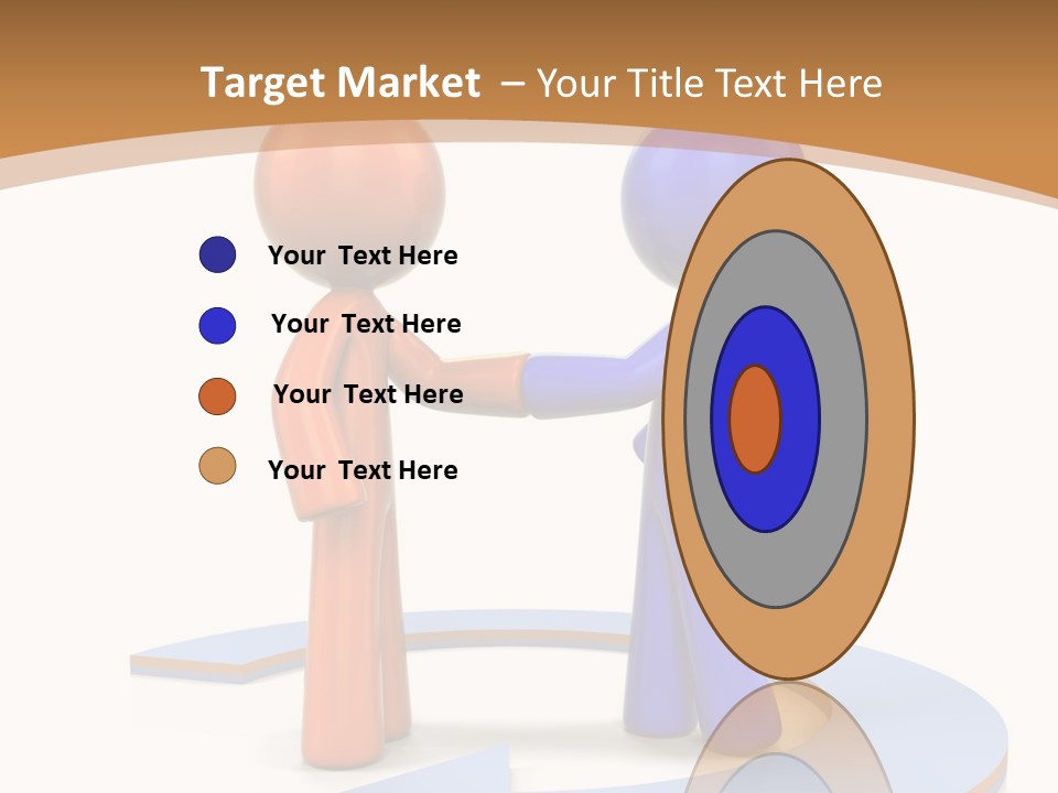 Two Orange And Blue People Shaking Hands Powerpoint Template PowerPoint Template