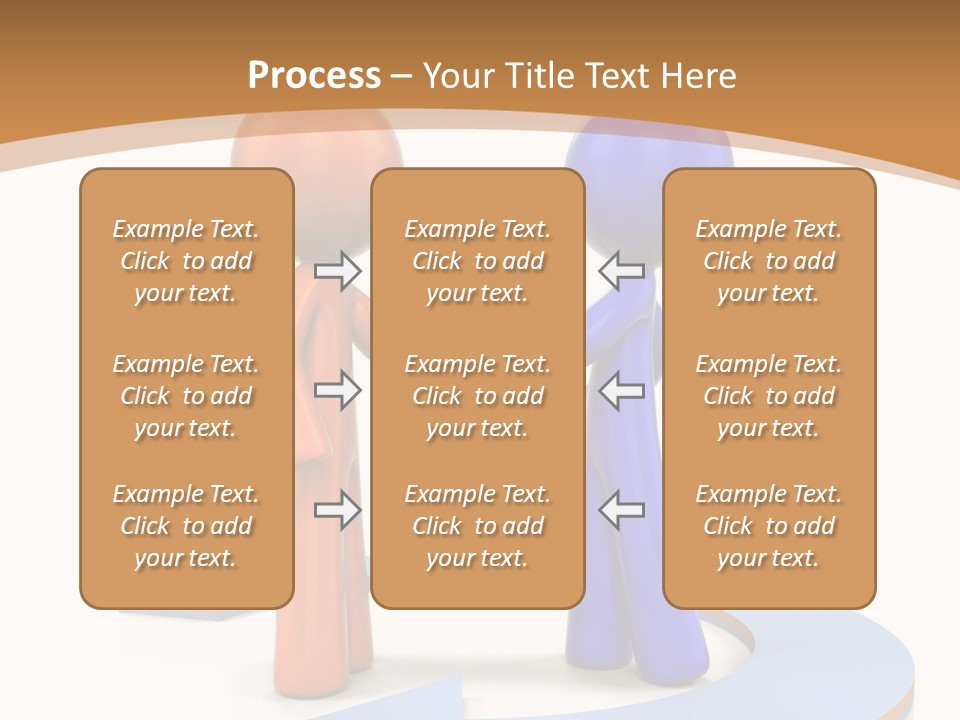 Two Orange And Blue People Shaking Hands Powerpoint Template PowerPoint Template