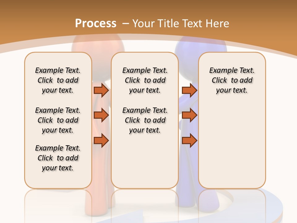 Two Orange And Blue People Shaking Hands Powerpoint Template PowerPoint Template