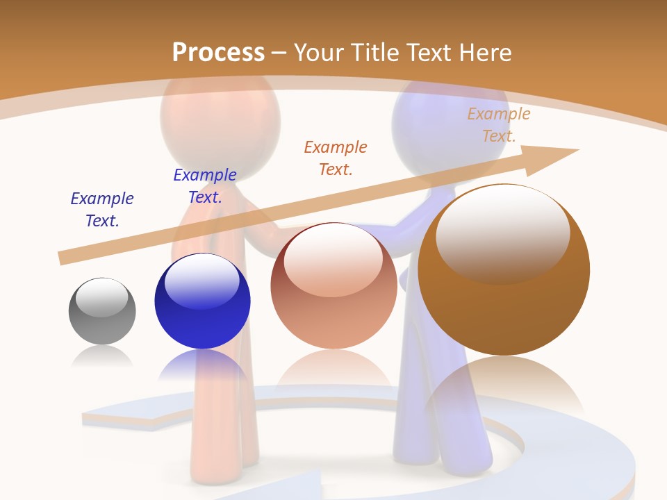 Two Orange And Blue People Shaking Hands Powerpoint Template PowerPoint Template