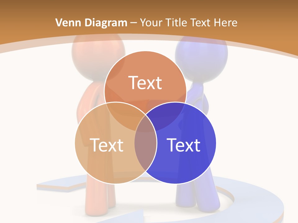 Two Orange And Blue People Shaking Hands Powerpoint Template PowerPoint Template
