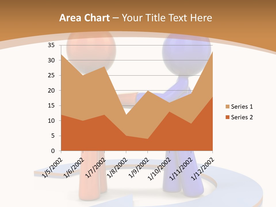 Two Orange And Blue People Shaking Hands Powerpoint Template PowerPoint Template